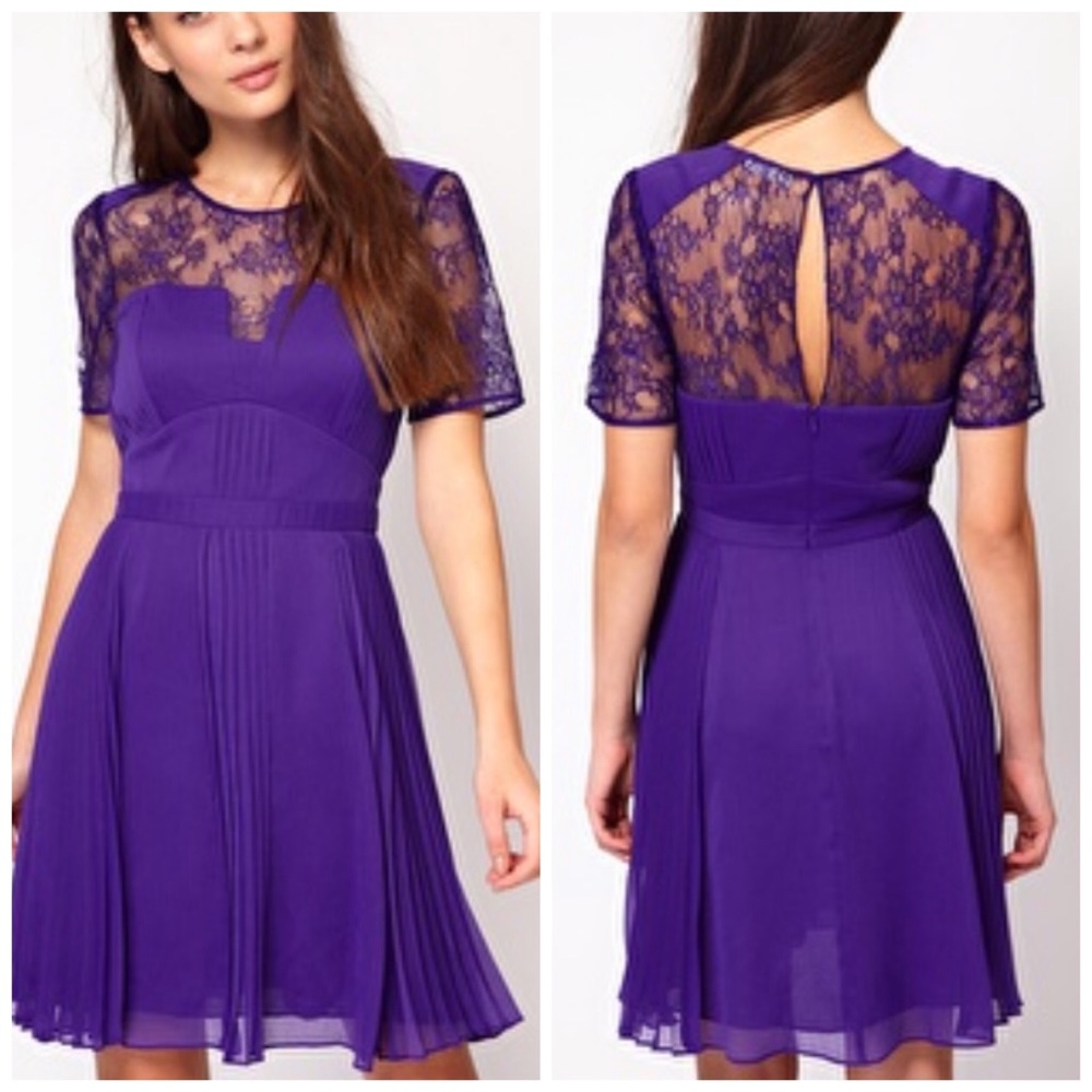 Whistles lace pleated dress party holiday cocktail
